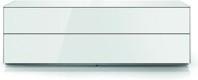 Audio-/videomøbel Sonorous Elements EX20FD-WHT, frontvisning, hvid, 2 skuffer, rektangulær form forlænget horisontalt