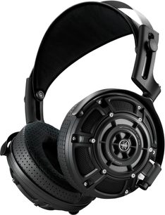 Yamaha YH-4000 åpne hodetelefoner i svart, metall og plast, sirkulære griller, perforerte øreputer, kabelport, 3/4-visning