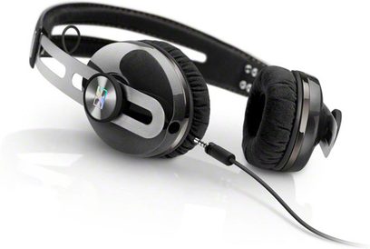 Sennheiser MOMENTUM On Ear G sort hovedtelefoner, venstre profilvisning, ovale ørepuder, sort hovedbøjle og kabel