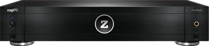 Síťový audio přehrávač Zappiti Pro 4K HDR černý, pohled zepředu, bílé logo „Z“ uprostřed