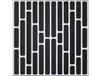 Difusor acústico Artnovion Logan W blanco, patrón geométrico rectangular vertical repetitivo negro sobre fondo blanco