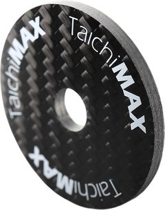 Ungnoi Taichi MAX -tärinänvaimennin, musta, keskireiällinen levy hiilikuitukuviolla ja valkoisella merkinnällä