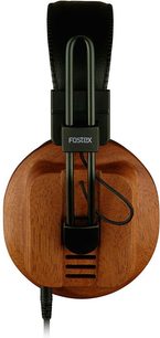 Sluchátka Fostex T60RP s otevřenou konstrukcí, dřevěnými šálky, černým obloukem, černým kabelem a obdélníkovými ventilačními mřížkami