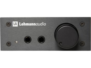 Lehmann Audio Linear D MKII must kõrvaklappide eelvõimendi, harjatud alumiiniumist esipaneeliga, kahe kõrvaklapipesa ja suure nupuga