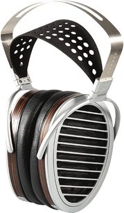 Otwarte słuchawki hi-fi Hifiman HE1000SE, przetworniki planarne magnetyczne, otwarte metalowe muszle, skórzana opaska i poduszki