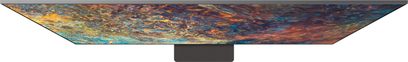 Samsung QE65QN95A-televisie, vooraanzicht, rechthoekig plat scherm met abstracte kleurenafbeelding