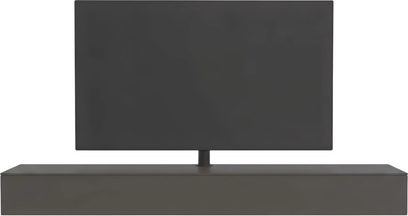 Mobile audio-video Spectral Core 20 grigio antracite, basso e allungato, con televisore su supporto centrale, vista frontale