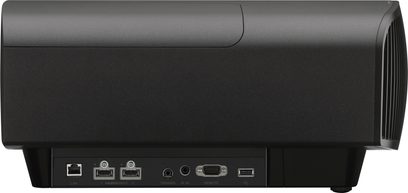 Sony VPL-VW290ES sort videoprojektor, bagudvendt, HDMI-tilslutninger, LAN, trigger, IR ind, fjernbetjening, strømstikforbindelse