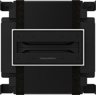 Subwoofer da incasso Bowers & Wilkins ISW-6 nero, vista frontale, telaio in metallo con condotto a fessura centrale