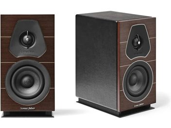 Sonus Faber Lumina I wenge polcsugárzó, sötétbarna előlap fekete hangszóróval és fekete talppal