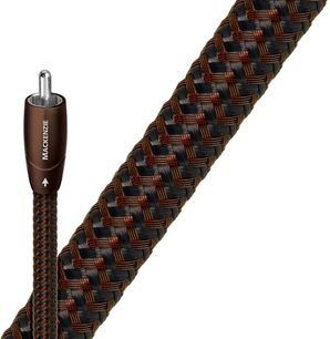 Audioquest Mackenzie 2m RCA audio cable, silver-plated connectors, brown and black braided jacket with geometric patterns