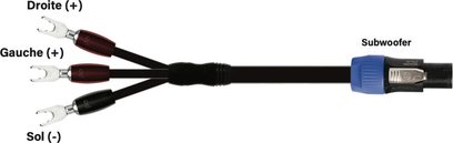 Czarny kabel ze specjalnymi końcówkami, jedna w kształcie czerwonej kleszczyki krokodylowej, druga niebieska i prostokątna