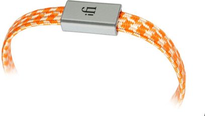 Kabel USB iFi Audio Mercury 3.0 A do B 1m, posrebrzane złącza, pomarańczowo-biała opleciona obudowa