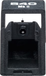 Diamant til pladespiller Ortofon STYLUS 540 MK II, set forfra, sort kabinet, hvid inskription "540 Mk II" øverst