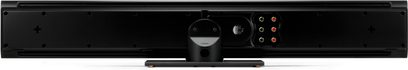 Boxă de perete Klipsch RP-440D SB neagră, vedere din spate, format bară cu borne de conexiune centrale