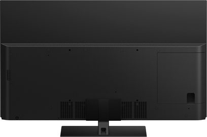 Panasonic TX-55FZ800E must teler, tagantvaade, näha on ühenduspordid ja õhuavad
