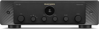 Ampli hi-fi stéréo Marantz Model 30 noir, vue de face, façade noire avec boutons et molette, affichage rond central