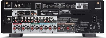 Amplificatore home cinema Cinema 60 DAB argento, vista posteriore, connettori HDMI, audio, antenne, morsetti altoparlanti, piedini circolari