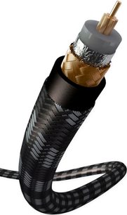 Real Cable CA Reflex 0,75m analogt RCA-lydkabel, forgyldte RCA-stik, sort flettet kappe, 3/4 visning