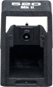 Диамант за винилово пластинче Ortofon STYLUS 520 MK II, изглед отпред, черен корпус, видима игла за четене в центъра