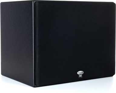 Altoparlante home-cinema THX-5000-LCR, forma cubica, colore nero, vista di tre quarti, logo in basso al centro