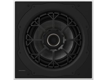 Beépíthető mélyláda Bowers & Wilkins ISW-8, fekete, műanyag és fém, szövött textúrájú membrán, elölnézet