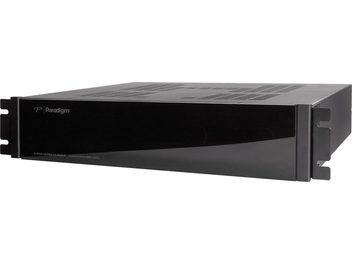 Høyoppløselig effektforsterker X-850 med blank svart front, rektangulært chassis, toppventiler og sidebraketter