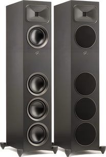 Boxă coloană MartinLogan Foundation F2 negru mat, panou frontal cu 4 difuzoare, tweeter cu panglică, grilă detașabilă