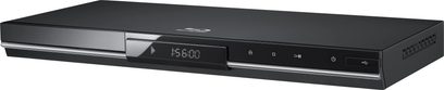 Samsung BD-C5300 sort Blu-ray-afspiller, set forfra, blank front med LED-display, knapper og diskåbning