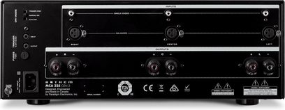 Πολυκάναλος ενισχυτής ισχύος Anthem MCA 325 GEN 2 μαύρος, μπροστινή όψη, 3 κανάλια, είσοδοι και έξοδοι XLR και RCA