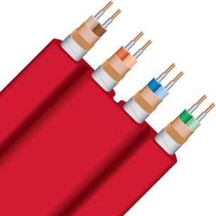 Cavo di rete Ethernet RJ45 Wireworld Starlight 10 2m, guaina rossa, conduttori in rame scoperti, isolanti colorati marrone, arancione, blu, verde