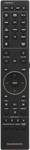 Amplificator hi-fi stereo Marantz Stereo 70 negru văzut din față, butoane și selectoare de reglare, afișaj, mufă pentru căști