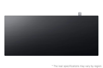 Box One Connect wireless Samsung 2026 nero rettangolare con finitura spazzolata vista frontale con connettore sulla parte superiore