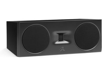 Centrálny reproduktor MartinLogan Motion C10 čierny lakovaný s dvoma čiernymi kruhovými mriežkami a obdĺžnikovým stredovým výškovým reproduktorom