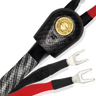Wireworld Platinum Eclipse 8 højttalerkabel, 2x2m, guldbelagte bananstik, sort og grå flettet kappe