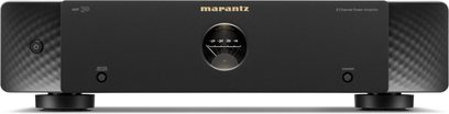 Marantz AMP 30 flerkanals effektforsterker i svart, med ren frontplate, rundt sentralt vu-meter og knapper for power og dimmer