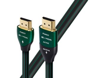 Καλώδιο HDMI Audioquest Forest 18Gbps 12,5m, επίχρυσοι ακροδέκτες, σκούρο πράσινο περίβλημα με μαύρες ρίγες, κάτοψη