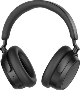 Sennheiser Accentum Plus Wireless sort omkringliggende hovedtelefoner, hovedbøjle og ørekopper i mat sort plastik, ørepuder i sort kunstlæder