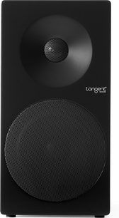 Knihovní reproduktor Tangent Spectrum II X5 v matné černé barvě, pohled zepředu, kovové mřížky na výškovém a basovém reproduktoru