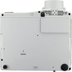 Videoprojektor Mitsubishi WL2650U bílý, zadní pohled ukazující konektory a ovládací tlačítka