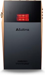 Lettore audiophile Astell&Kern SP3000T rame, vista posteriore, superficie liscia, logo A&ultima, pulsante zigrinato, indicatore luminoso rosso