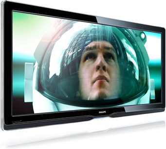 Philips 56PFL9954 TV viser et nærbillede af en mands ansigt i en rumhjelm, set forfra