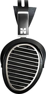 Otevřená hifi sluchátka Hifiman Ananda Stealth Magnet (V3), pohled zepředu, černá kruhová kovová mřížka na oválných náušnících